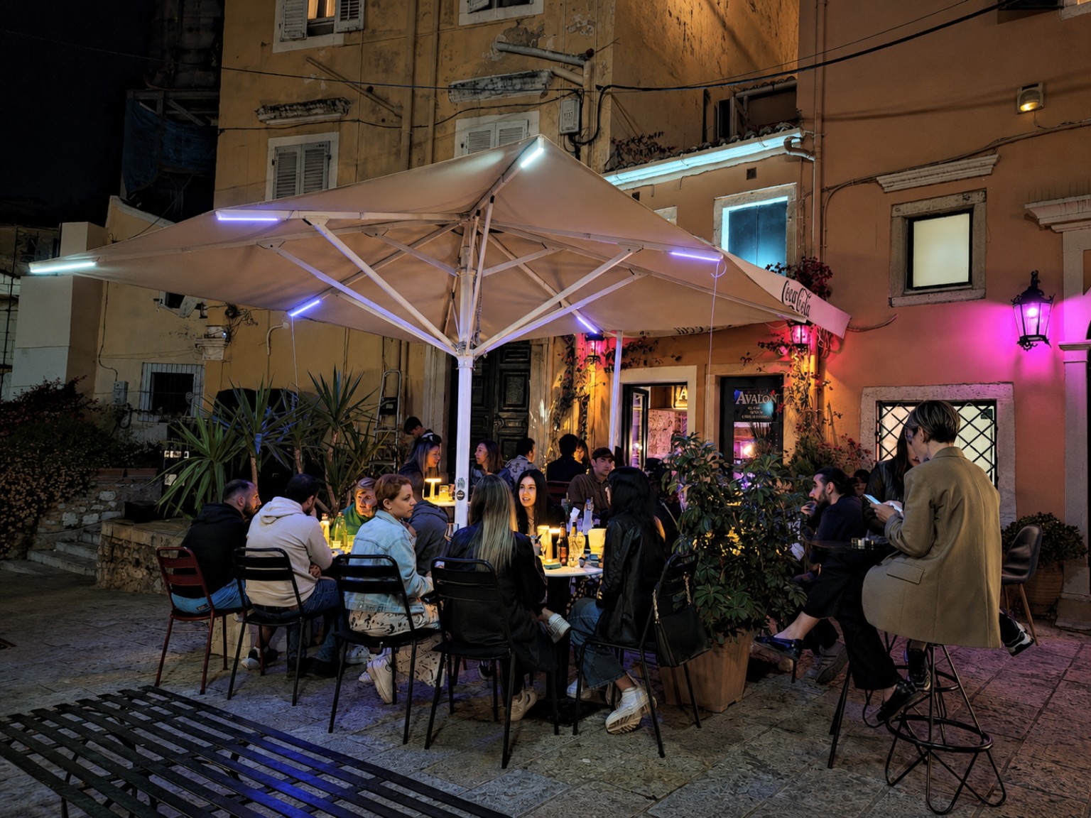 Avalon Corfu at night